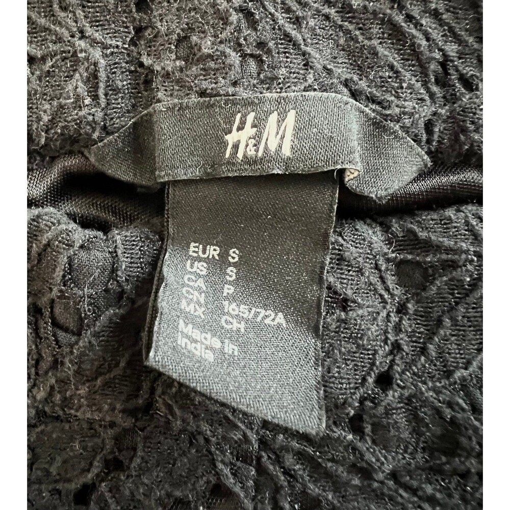 Womens Black Lace over Cotton Shorts by H&M sz Small - Picture 4 of 4